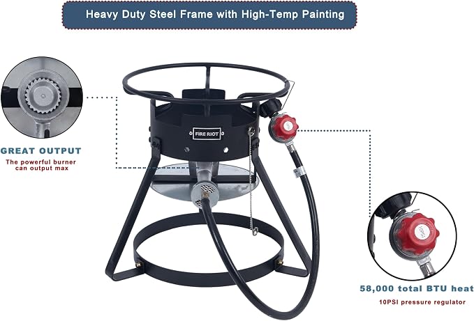 Fire Riot 10QT Outdoor Fish Fryer Kit – Heavy-Duty Aluminum Pot, 6.7QT Basket - Image 3