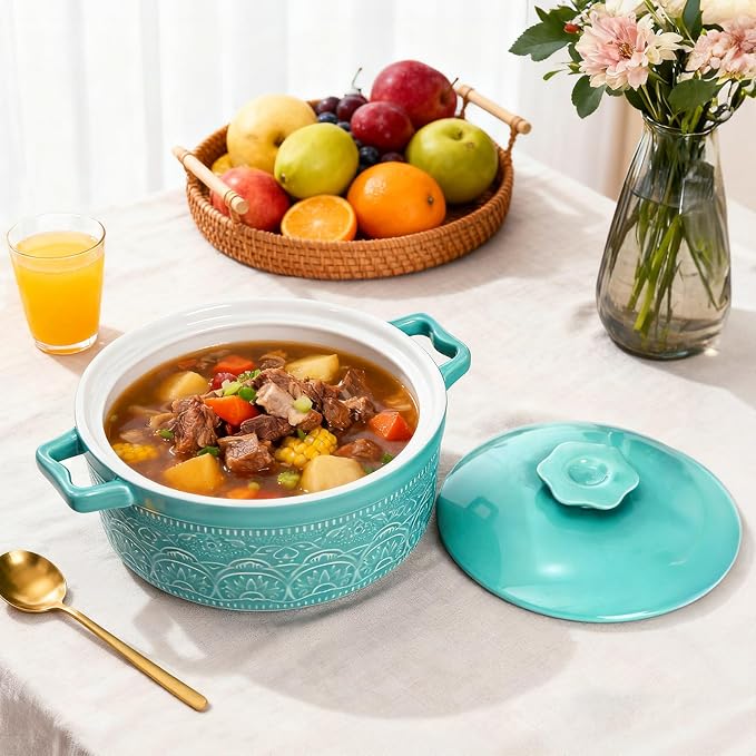 Elsjoy 2 Quart Round Ceramic Casserole Dish - Image 7
