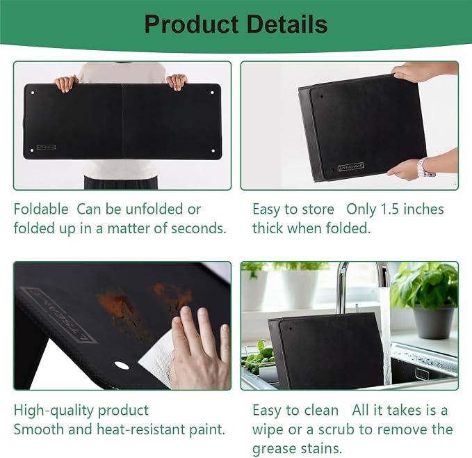 Black Large 2 Pieces 2 Sided Splatter Guard - Image 4
