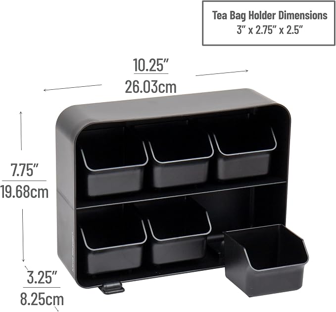 Mind Reader Tea Bag Organizer, Tea Station Organizer, Countertop Storage - Image 3