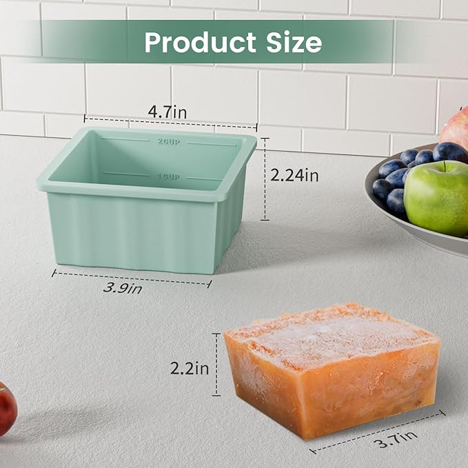 Silicone Freezer Tray for Soup Ice Cubes: 2-Cup Freezing Trays - Image 6