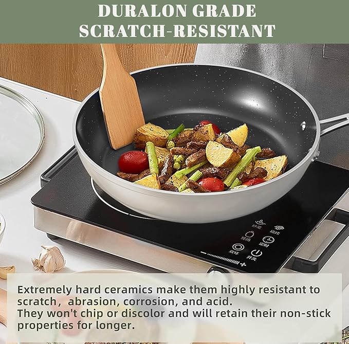 Nuwave 9pc Cookware Set Healthy Duralon Blue Ceramic Nonstick Coated, Diamond - Image 4