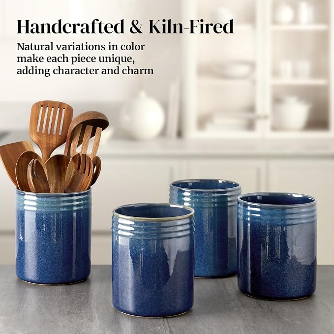 DOWAN 7.2" Kitchen Utensil Holder, Extra Large Farmhouse Utensil Holders - Image 4
