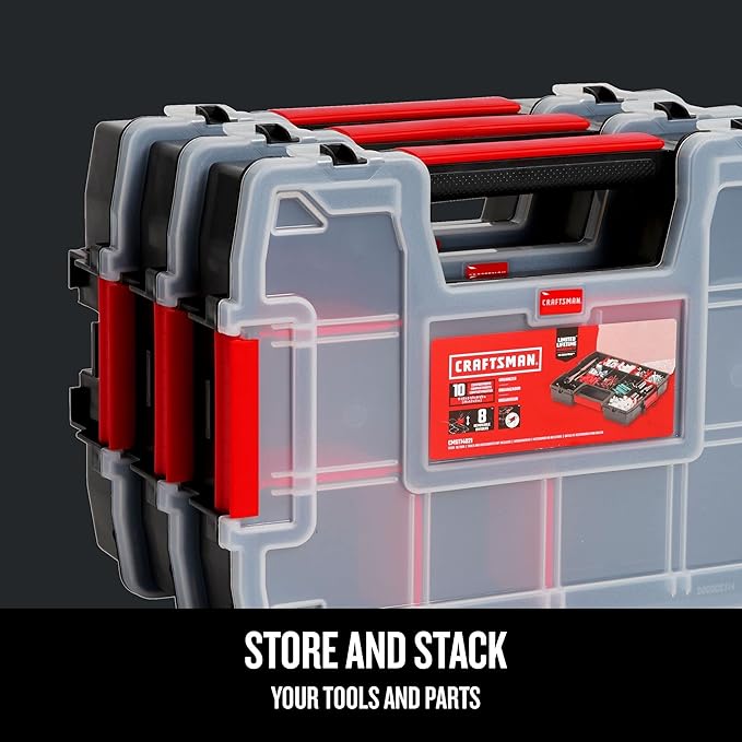 CRAFTSMAN Storage Organizer, Small Parts Organizer, Lid Includes Secure Latch - Image 4
