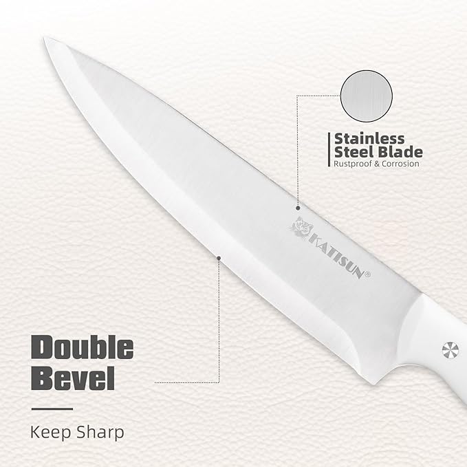 15-Piece White Kitchen Knife Set - Image 3