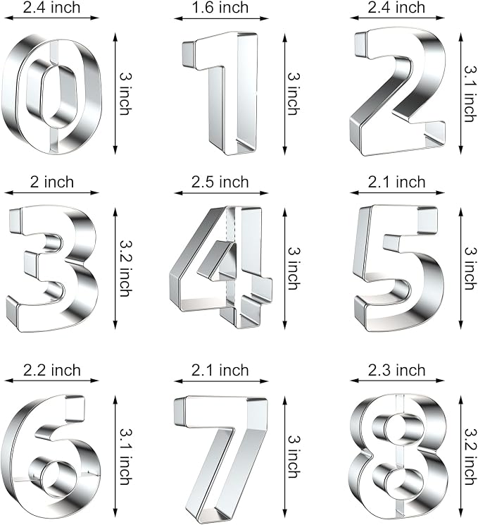 Number Cookie Cutter Set 3 Inch - Image 2