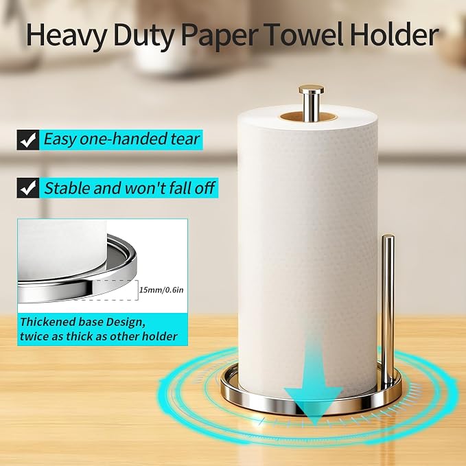 Paper Towel Holder Countertop, Standing Paper Roll Holder - Image 3