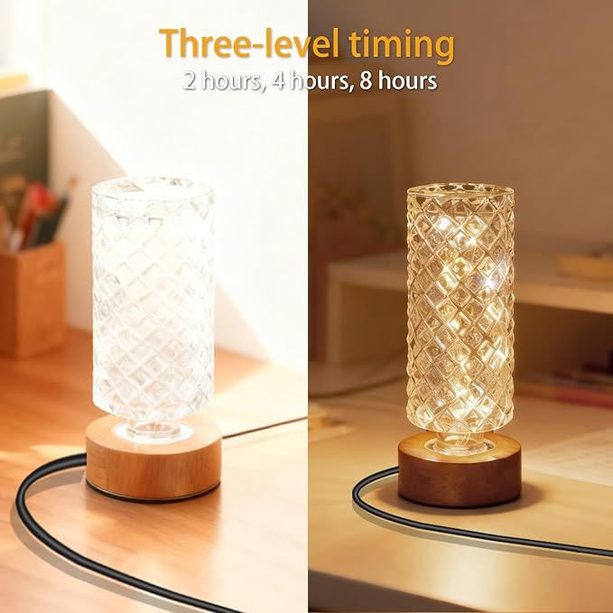 Dimmable Crystal Night Light, Small Bedside Lamp, Nightlight - Image 5