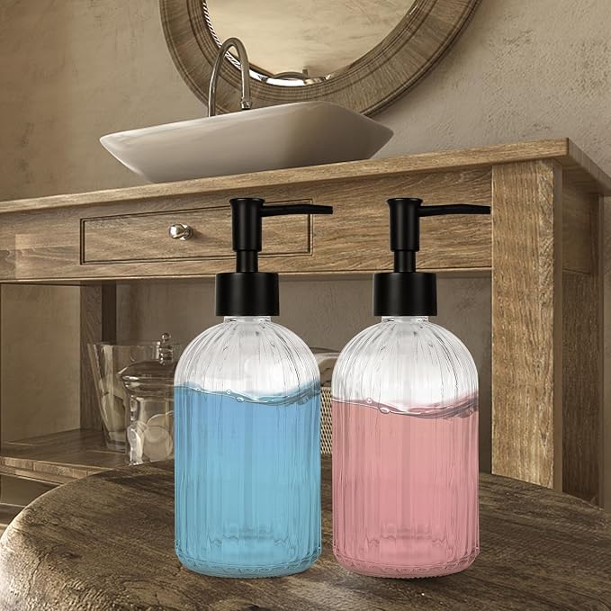 2 Pack Glass Soap Dispenser - Image 4