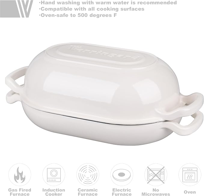 VORRINGARD Enameled Cast Iron Sourdough Bread Oven, Dutch Oven, Loaf Cast Iron - Image 3