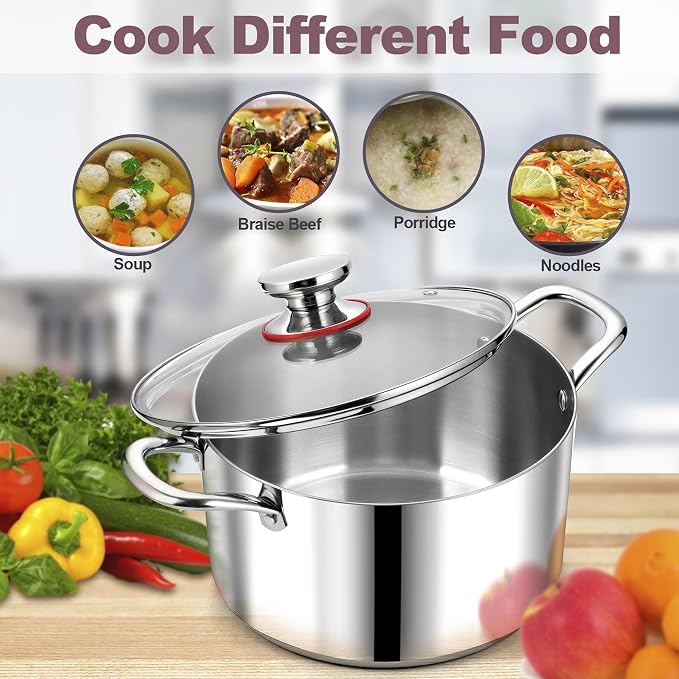 LIANYU 6QT 18/10 Stainless Steel Stockpot - Image 7