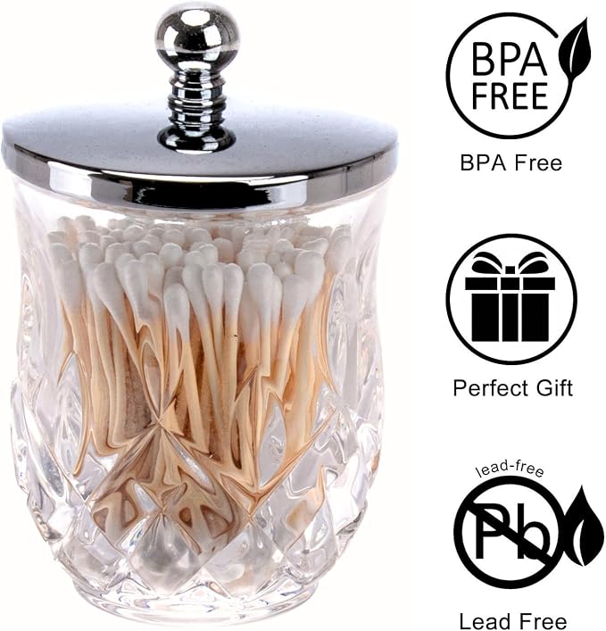 Qtip Holder, 10 Oz Clear Glass Apothecary Jars - Image 5