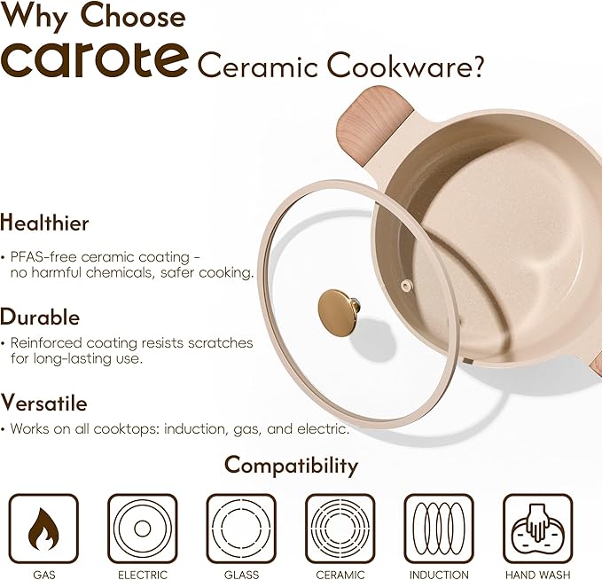 CAROTE 5 Qt Nonstick Stock Pot - Image 5