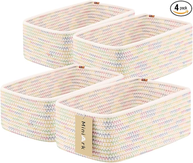 MiniArk Small Storage Baskets for Organizing | Closet Organizer Bins | Shelf by MiniArkStorageBasketsHome