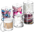 XIPENGKEJI 6 Pack Qtip Holder, Canister Apothecary Jar Set, Bathroom Jars by XIPENGKEJI