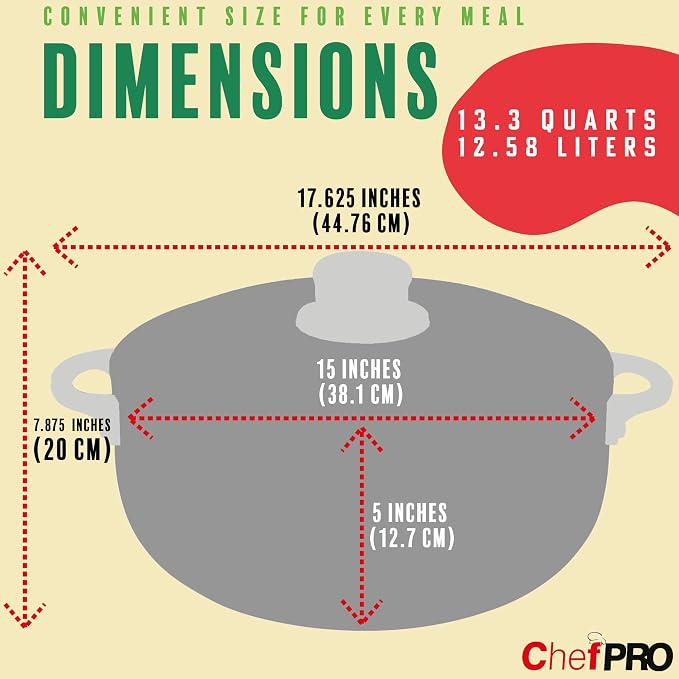 ALUMINUM CALDERO STOCK POT by Chef PRO, Superior Cooking Performance - Image 5