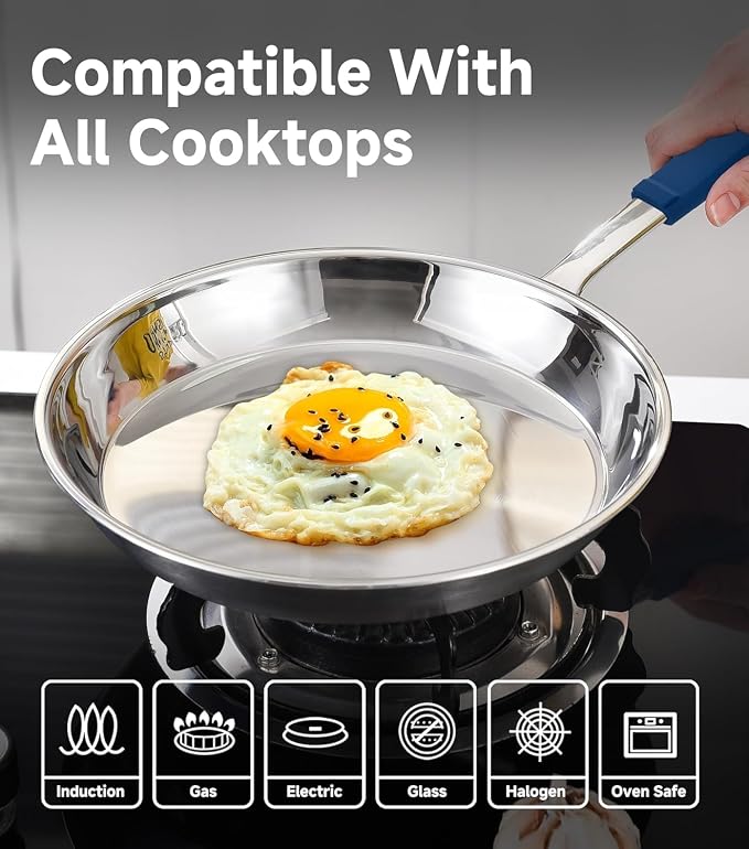 LOLIKITCH 12 In Stainless Steel Skillet - Image 3
