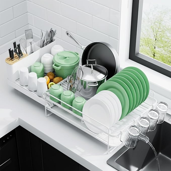 Kitsure Extendable Dish Drying Rack, Large Drying Dish Rack by Kitsure