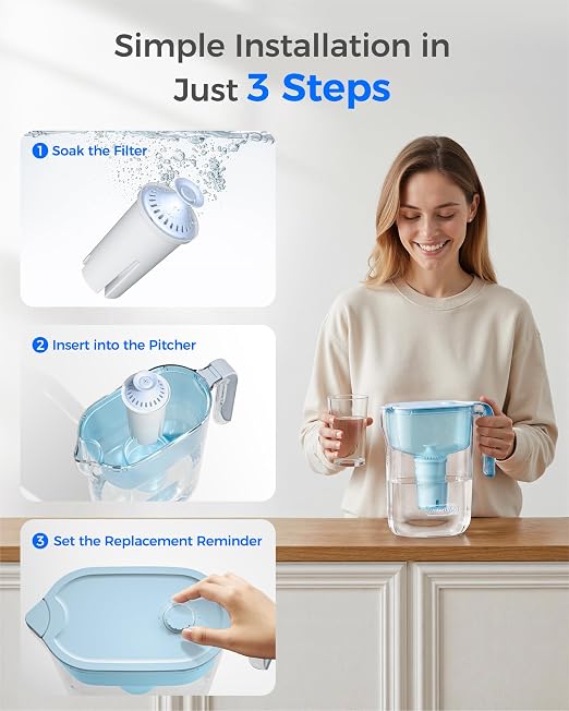 Waterdrop PT-11BL 7-Cup Alkaline Water Filter Pitcher - Image 6