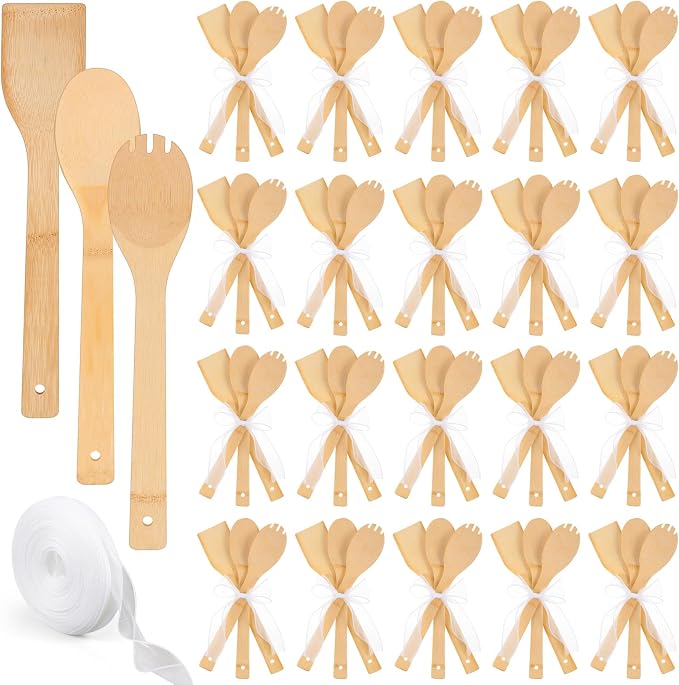 Reallnaive 72 Pcs Bamboo Spatula Wooden Kitchen Utensil Bulk 12''wood Spoon by Unknown