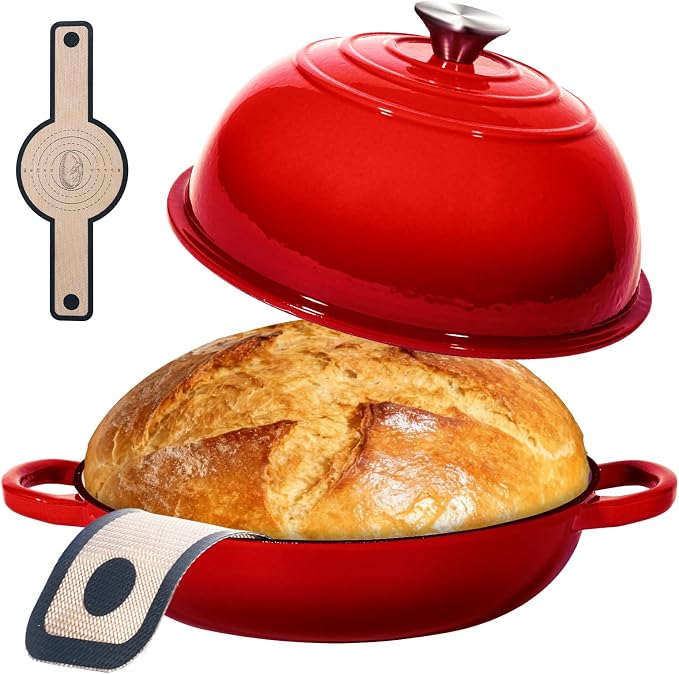 ONKO Dutch Oven For Sourdough Bread Baking, 6QT Enameled Cast Iron Dutch Oven by ONKO