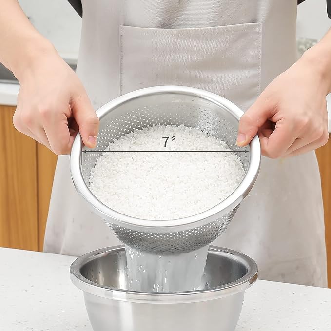 304 Stainless Steel Microporous Colander, 2QT Large Capacity - Image 5