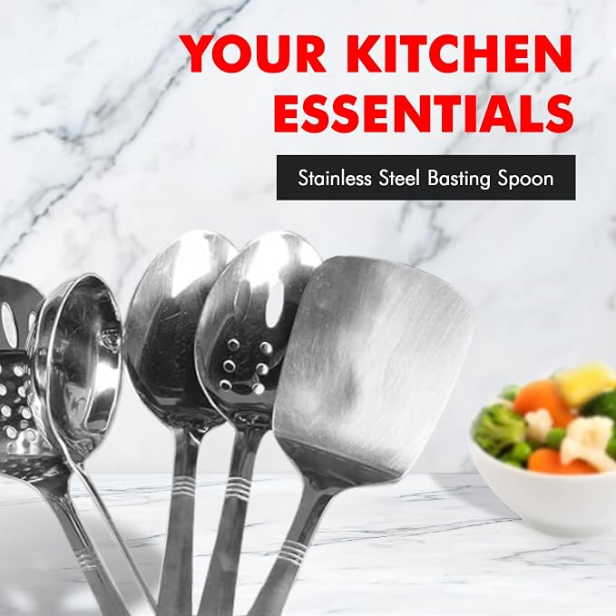 Chef Craft 10230 1-Piece Stainless Steel Solid Spoon - Image 5