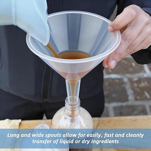 6 Pcs 4.7 Inch Wide Mouth Plastic Funnels, Easy and Smooth Content Transfer - Image 4