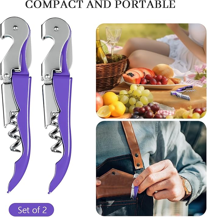 HYZ 2-Pack Wine Opener Waiter Corkscrew, Professional Wine Key - Image 7