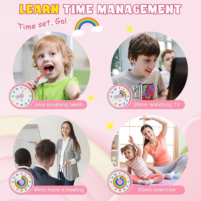 HIPPIH Visual Timer for Kids, 60 Minute Countdown Timers for Classroom Kitchen - Image 7