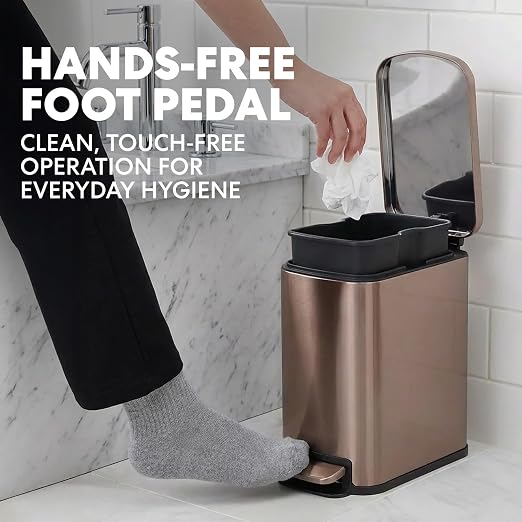 SIMPLI-Magic 6L/1.6G Stainless Steel Bathroom Trash Can - Image 3