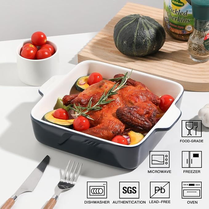 Sweejar Ceramic Baking Dish, 8 x 8 Cake Baking Pan - Image 2