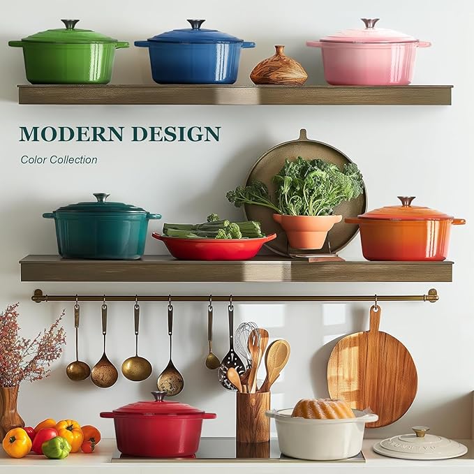 Overmont Enameled Cast Iron Dutch Oven - Image 2