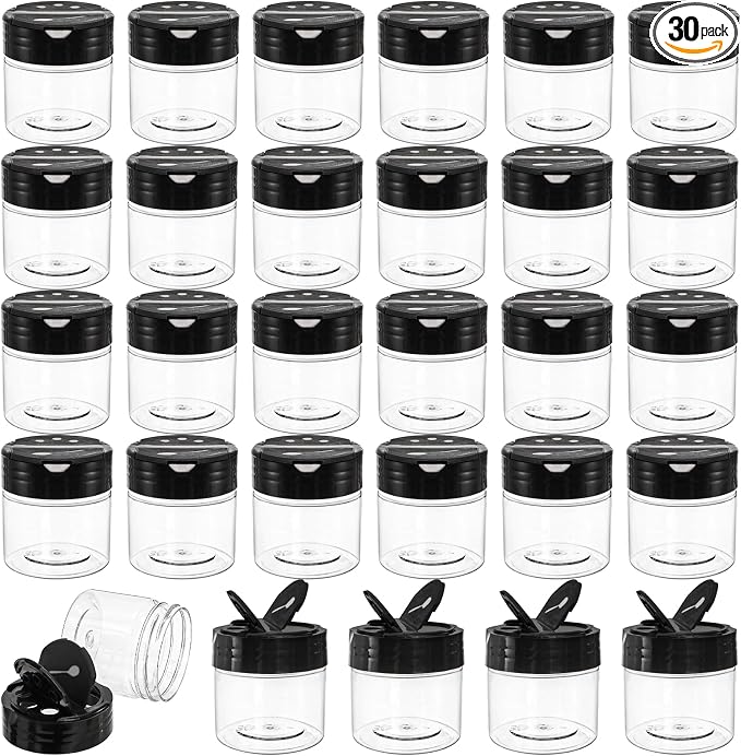 Foraineam 30 Pack Clear Plastic Jars 4 oz Mini Seasoning Bottles Spice Jars by Foraineam
