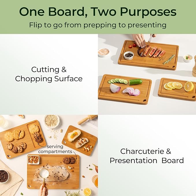 Keechee Bamboo Cutting Board, Durable Wood Cutting Boards - Image 3