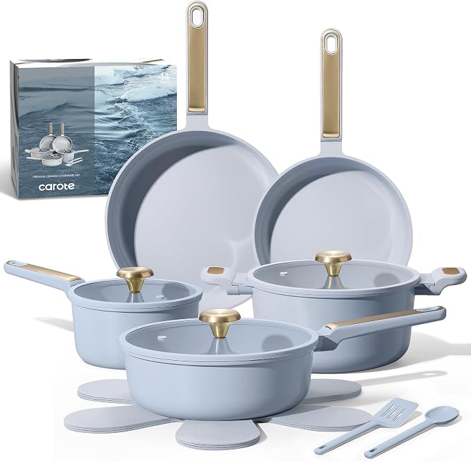 CAROTE Ceramic Cookware Set Nonstick, Non-Toxic & PFAS-Free, Dishwasher by CAROTE