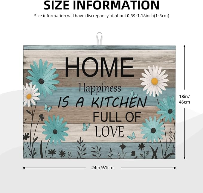 Rustic Wood Dish Drying Mats for Kitchen Counter, Large 18"x24" Dish Mats for - Image 3