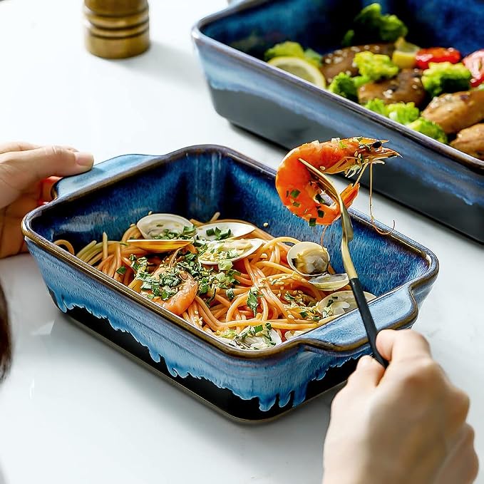 KOOV Bakeware Set, Ceramic Baking Dish, Rectangular Casserole Dish, Lasagna Pan - Image 7