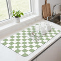 17" x 32" Checkered Dish Drying Mat by Unknown