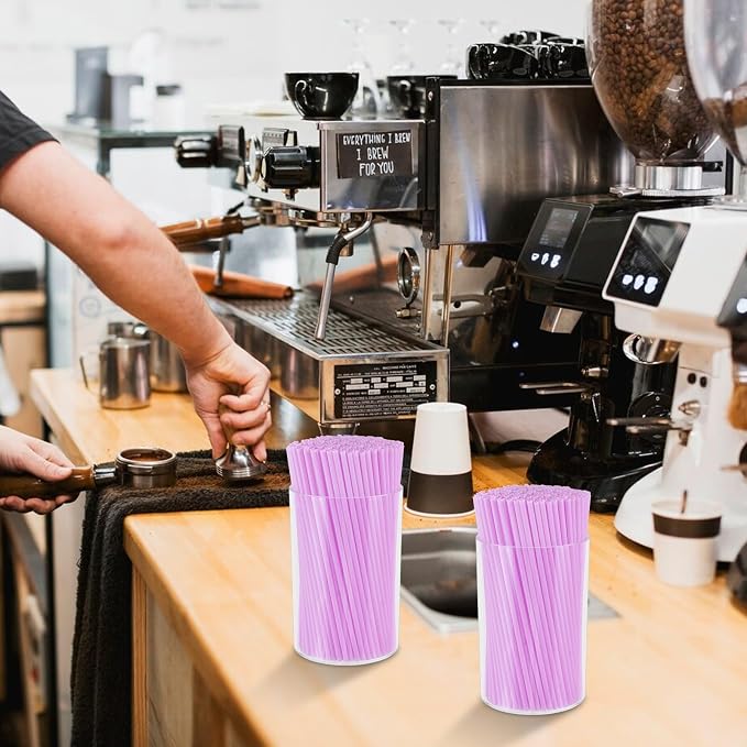 500 Pcs Lavender Purple Coffee Stir Sticks Set Lilac Purple Cocktail Straws - Image 6