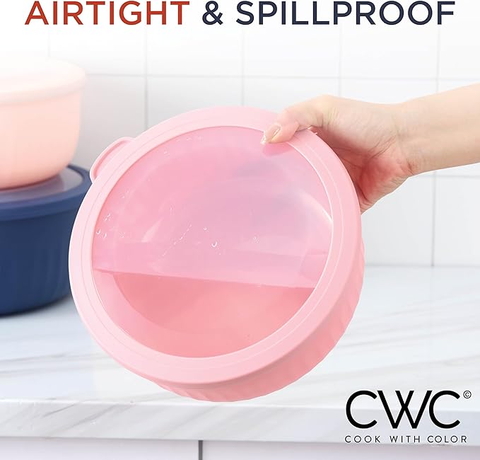 COOK WITH COLOR Prep Bowls with Lids- Wide and Deep Nesting Plastic Small - Image 4