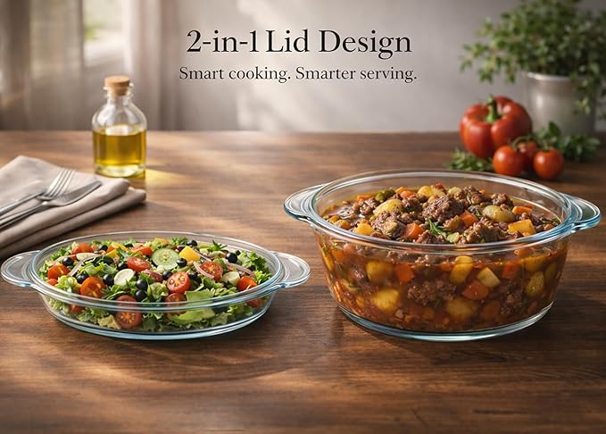 Ums 3.3 Quart Glass Casserole Dish - Image 5