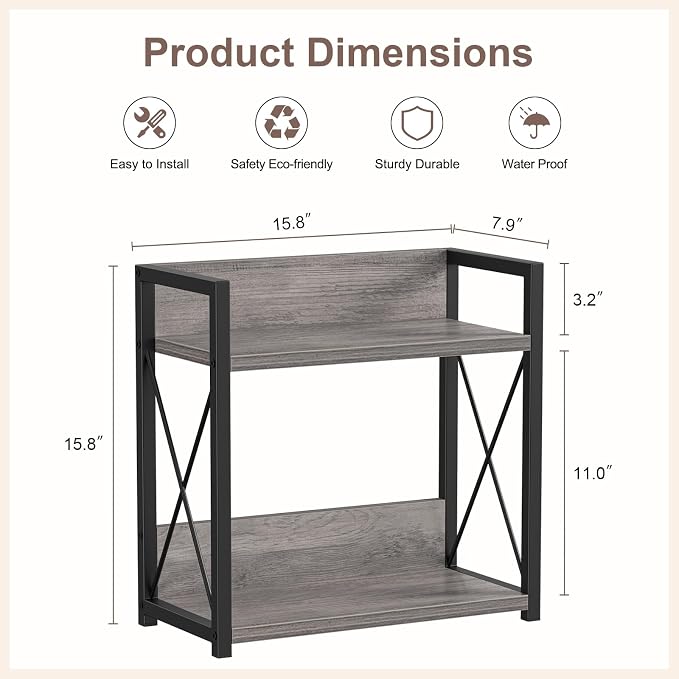 Giikin Coffee Bar Accessories, 2 Tier Spice Rack - Image 2