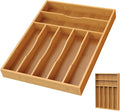 Bamboo Silverware Organizer, Bamboo Kitchen Drawer Cutlery Organizer, Utensil by Bayting
