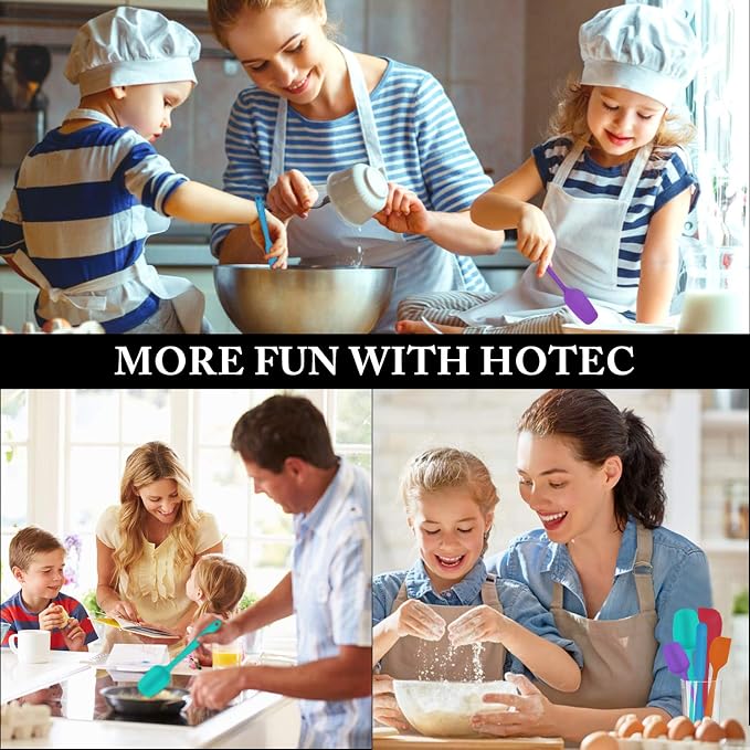 HOTEC Heat Resistant 600℉ Food Grade Silicone Rubber Spatula Set - Image 7