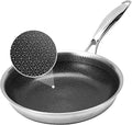 8 Inch Tri-Ply Stainless Steel Hybrid Frying Pan, Ceramic Nonstick Skillet by Cookingmorerejoicingmore