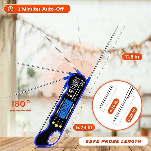 TRAUSI Instant Read Meat Thermometer, Fast & Accurate Digital Food Thermometer - Image 5