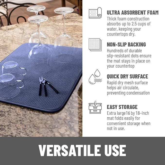 Bellemain XXL Dish Mat Microfiber Dish Drying Mat, Super absorbent - Image 4