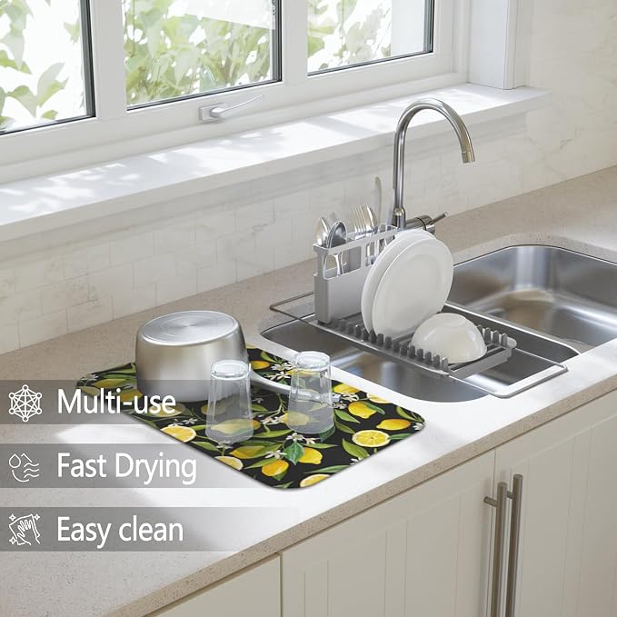 Dish Drying Mat for Kitchen Counter 2 Pack - Image 2