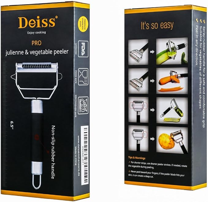 Deiss PRO Dual Julienne Peeler & Vegetable Peeler - Image 2